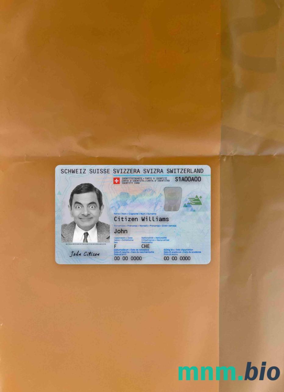Szwajcaria karta ID fotowygląd szablon PSD